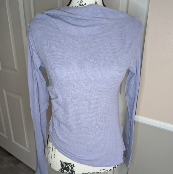Free People Tops - NWT We The Free Lavender Long Sleeve Ribbed Crewneck Top